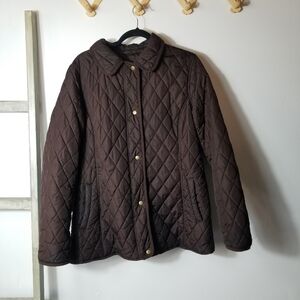 FADED GLORY WOMEN'S BROWN QUILTED JACKET SIZE LARGE (SEE FULL DESCRIPTION)